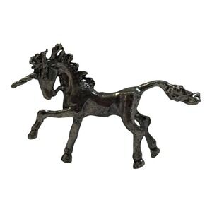 Unicorn Pewter Figurine Statue Decor Animal Collectible Mythical Horse Silver 3"